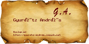 Gyurátz András névjegykártya